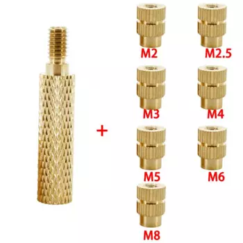 Латунная нагревательная гайка, инструмент для паяльника, коннектор для наконечника паяльника M2, 5 M3, M4, M5, M6, M8, вставка для 3D-принтера, медные наконечники для горячего расплава