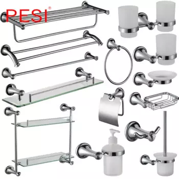 Латунная полка для душа, подставка для зубной щетки, держатель для туалетной щетки, бумаги, крючок, мыльница, аксессуары для ванной комнаты, набор оборудования