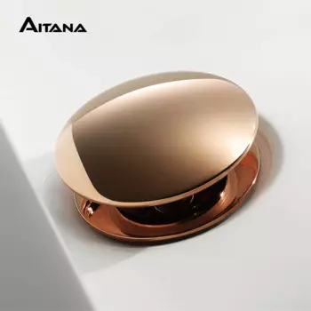 Золотая латунная раковина со сливом Aitana