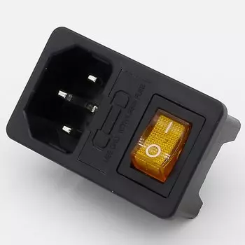 Латунные детали! 5 шт.! С предохранителем 10А! Многоцветный кулисный выключатель с плавким предохранителем IEC 320 C14 Входной разъем питания предохранитель переменного тока