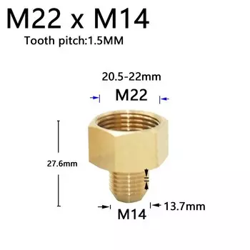 Латунные переходные муфты WYZXM M14 M18 M22 3/8" 1/2"