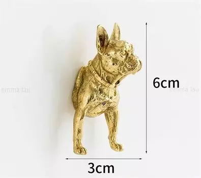 Латунные ручки для мебели с головкой собаки