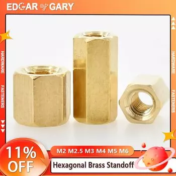 Латунные шестигранные стойки для материнской платы EDGAR GARY M2 M2.5 M3 M4 M5 M6