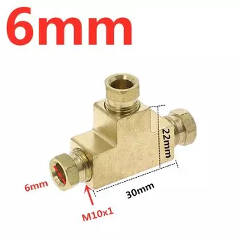 Латунные трёхходовые фитинги HAOYUNMA для трубок 4 мм и 6 мм