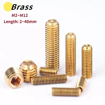 Латунные установочные винты Huiruixin M2-M12 с шестигранной головкой 2-40мм