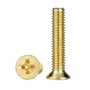 Латунные винты Phillips с круглой плоской головкой и потайной головкой, винты с поперечной углублением M2 M2.5 M3 M4 M5 M6