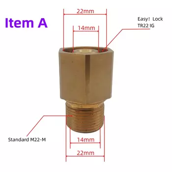 Латунный адаптер TR22 FINDER M22 G1/4’’G3/8’’ с резьбой Easy Lock, разъем для пистолета-распылителя Karcher HD HDS, шланг под давлением, шланг для мойки высокого давления