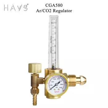 Латунный аргон/CO2 Mig Tig расходомер, газовый регулятор, манометр сварки 0-60 куб/ч, впускной клапан CGA580