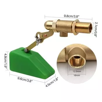 Латунный клапан 1/2 дюйма с пластиковым поплавковым клапаном для воды с регулируемым рычагом