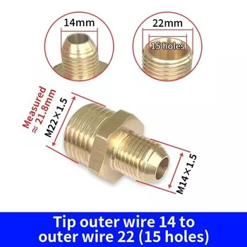 Латунный переходник Kaikarai 3/8 1/4 на M14 M18 M22
