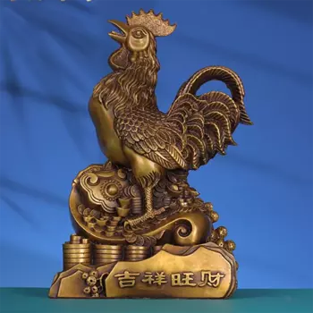 Латунный петух, Золотой петух, петух yuanbao, домашний талисман со знаком зодиака, украшение для гостиной комнаты ручной работы