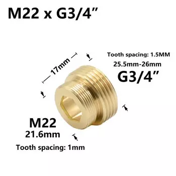 Латунный соединитель 3/4" - M22 WZCWJNLGM