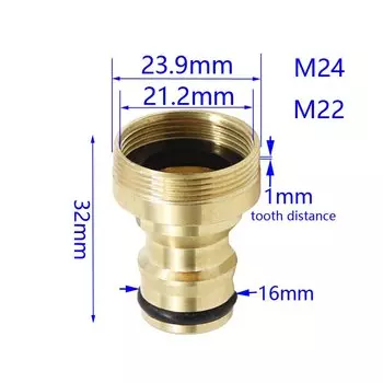 Латунный соединитель для садового крана M24-M22 ZWDZJL