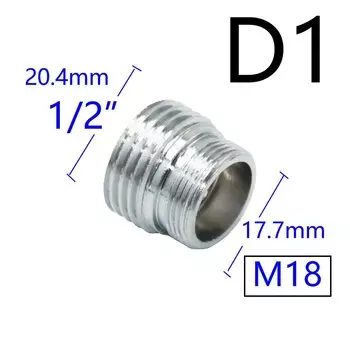 Латунный соединитель для воды WZCWJNLGM серебристого цвета 1/2" To M16 M18 M24 M28