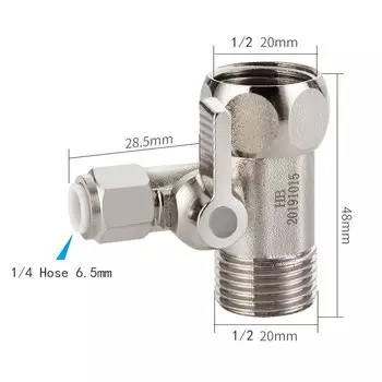 Латунный тройник для воды 1/2'' 1/4'' 3/8''