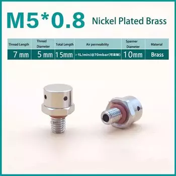 1 шт. металлическая водонепроницаемая вентиляционная заглушка, балансировочный винт давления воздуха, латунный никелированный предохранительный клапан M5 M6 M8 M10 M12 M16 M18 M20