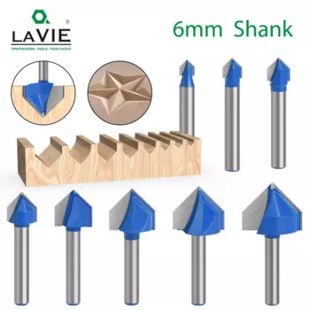 LAVIE 6 мм 1/4 хвостовик 90В Тип прорезки резки резьбы канавок Инструменты Набор фрез безопасные фрезы MC09120S06