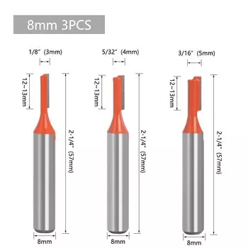 LAVIE Фрезы по дереву 3 шт., 8 мм, карбид вольфрама