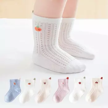 Lawadka/3 пары/комплект, летние носки для новорожденных девочек, тонкие сетчатые носки для маленьких девочек и мальчиков, короткие носки для детей 0-5 лет