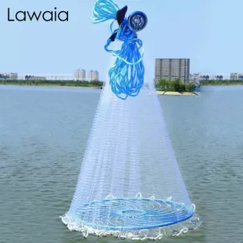 Lawaia 1,8 м-7,2 м, американская кастинговая сеть, легкая в броске рыболовная сеть, уличная охотничья ручная метательная сеть, мелкая сетка, ловушка для рыбы