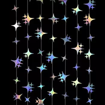 Лазерная бумажная гирлянда CYZIWEIN со звездами, 3 м, розовое золото