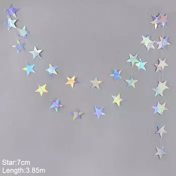 Лазерная серебряная бумажная гирлянда ZQNYCY