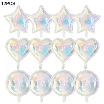 Лазерные прозрачные фольгированные шары 3/12 шт.