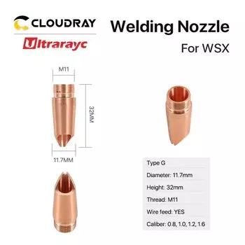 Лазерные сварочные сопла ultrtonc WSX для ручной сварочной головки диаметром M11 Сопло длиной 11,7 мм и 32 мм