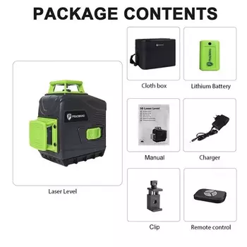 Лазерный 3D уровень Pracmanu, мощный 12-линейный самонивелирующийся нивелир с горизонтальными и вертикальными поперечными линиями зеленого цвета