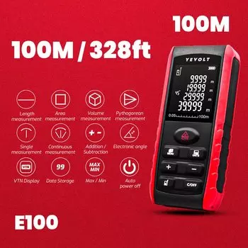 Лазерный дальномер серии YEVOLT E, дальномер 40/60/80/100 м, цифровые рулетки с подсветкой, площадь/объем/пифагора