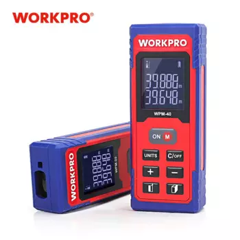 Лазерный дальномер WORKPRO, цифровой измеритель расстояния, диапазон измерений 65 футов/20 м/135 футов/40 м