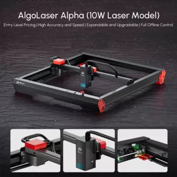 Лазерный гравер AlgoLaser Alpha с выходной мощностью 10 Вт, резак с Wi-Fi/управлением через приложение, Настольный станок с ЧПУ «сделай сам» для работы по дереву, металлу, акрилу и стеклу