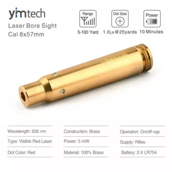 Лазерный прицел Boresighter, лазерный прицел с картриджем Red Dot, прицел для пистолета, прицел, пулевой прицел, Аксессуары для оружия, 8x57 мм