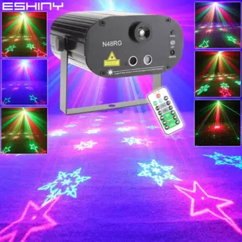 Лазерный проектор с изображением звездного неба ESHINY R & G, проектор для бара, диджея, дискотеки, вечевечерние, танцев, праздника, синего цвета, светодиодный комнатный Рождественский Декор Z13D2