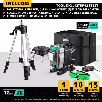 Лазерный уровень DEKO DKLL12tdP02 зеленый