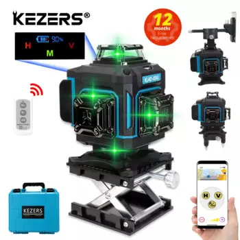 KEZERS KL4D-03G Зеленый лазерный уровень 16 линий 4D 360