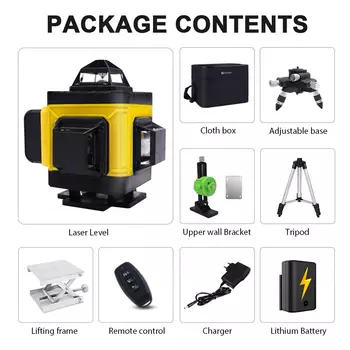 Лазерный уровень Pracmanu 4D 16 линий зелёный