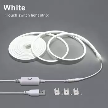 Lcamaw USB неоновая лента подсветка теплый белый/белый 1 метр