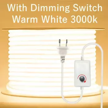 LDHLM Светодиодная лента COB 220В теплый белый/холодный белый/нейтральный свет