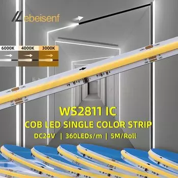 Lebeisenf FCOB RGBW светодиодная лента 24В 5м 360 LEDs