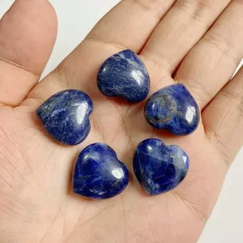 Лечебный камень сердце из аметиста, кварца, агата 20 мм vinswet