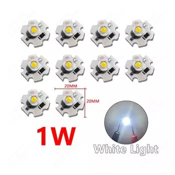 LED бусины Ankatec одноцветные теплый белый, красный, зеленый, синий, розовый, золотой, желтый 1Вт 3Вт