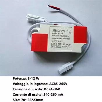 LED драйвер 260 мА 1-3Вт 4-7Вт 8-12Вт 12-18Вт 18-24Вт 24-36Вт