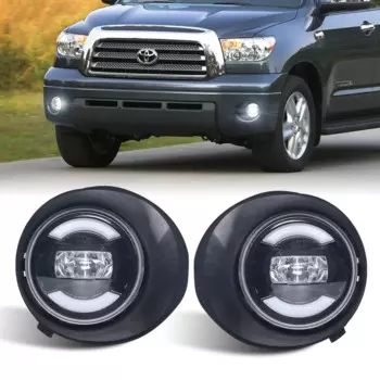 Led Driving Fog Light For 07-13 Tundra/08-11 Sequoia Car Fog Accessories DRL White Running Light+ Yellow Turn led Fog Lamp