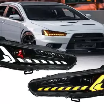 Светодиодные фары для Mitsubishi Lancer и EVO X 2008-2020, фары со светодиодной подсветкой DRL Start UP, анимационный последовательный указатель поворота