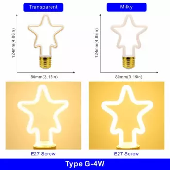 LED лампа Эдисон DSELCHUN тёплый белый 4Вт/8Вт E27