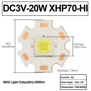 LED лампы OTdiode XHP70.2 XHP70 HI 20 Вт 40 Вт