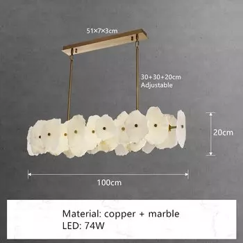 LED люстра IWP из мрамора