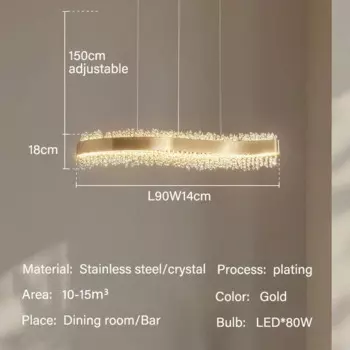 LED люстра LNLZ хрустальная золото/хром