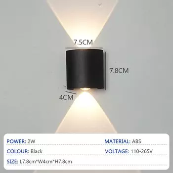 LED настенные светильники TIIIIT, черные, водонепроницаемые